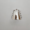 Mid-Century Brass Wall Sconce Bold Cone Design with Chrome Shade and Rivet Accents