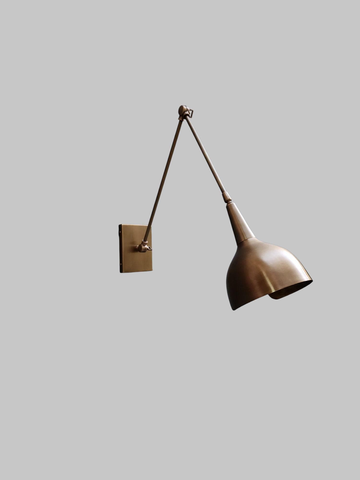 Slim Profile Brass Wall Sconce – Handcrafted 12” Tall Vintage Light Fixture