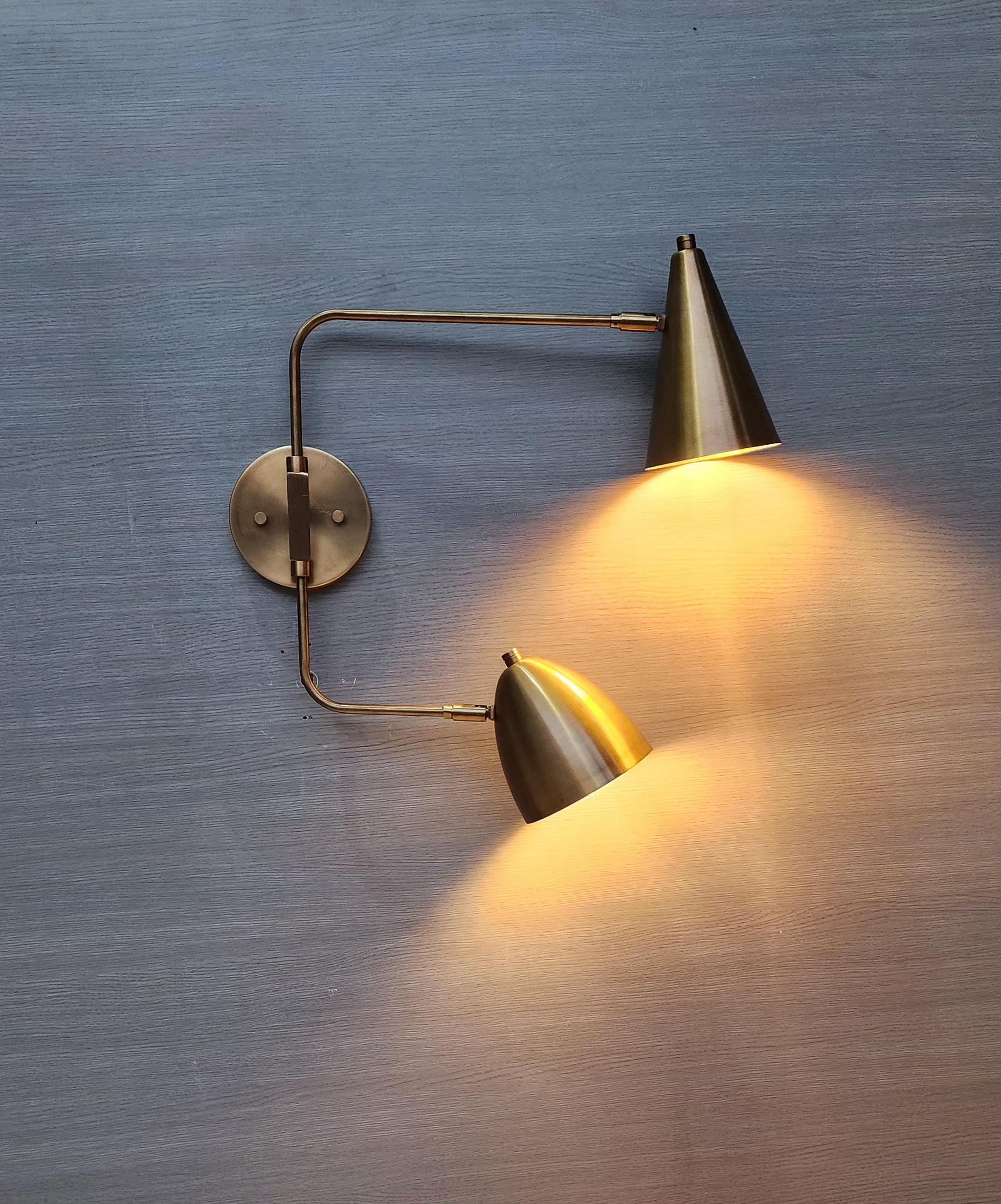 Handmade Brass Swing Arm Wall Light – Mid-Century Sputnik Design