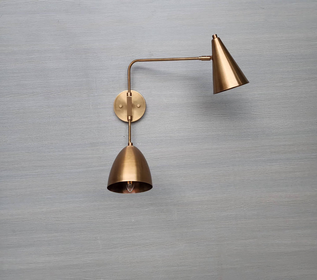 Handmade Brass Swing Arm Wall Light – Mid-Century Sputnik Design