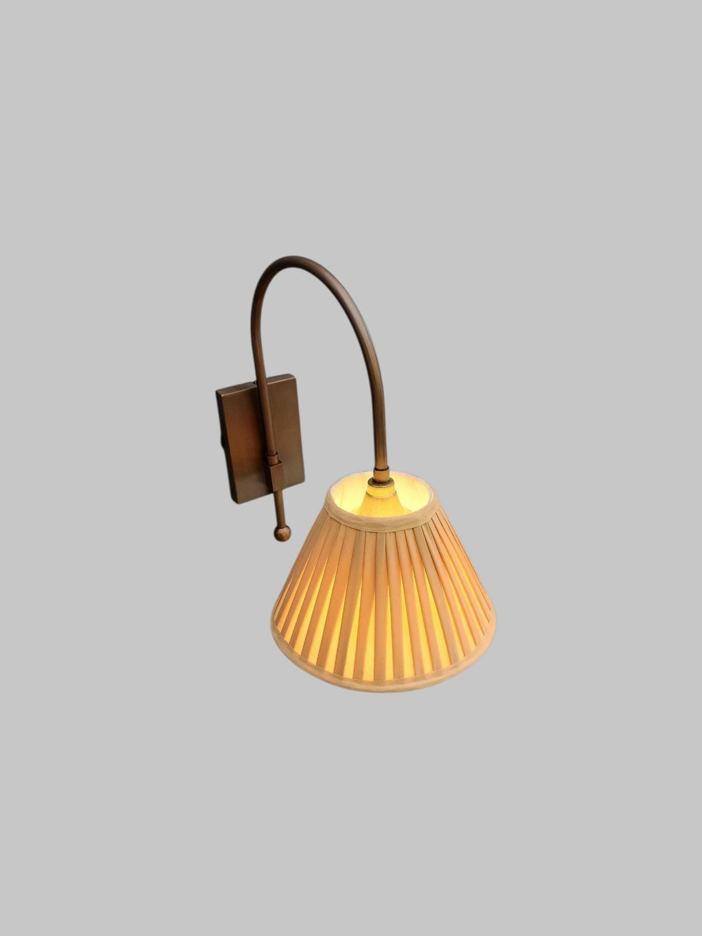 Handcrafted Rustic Wall Sconce with Silk Cotton Shade