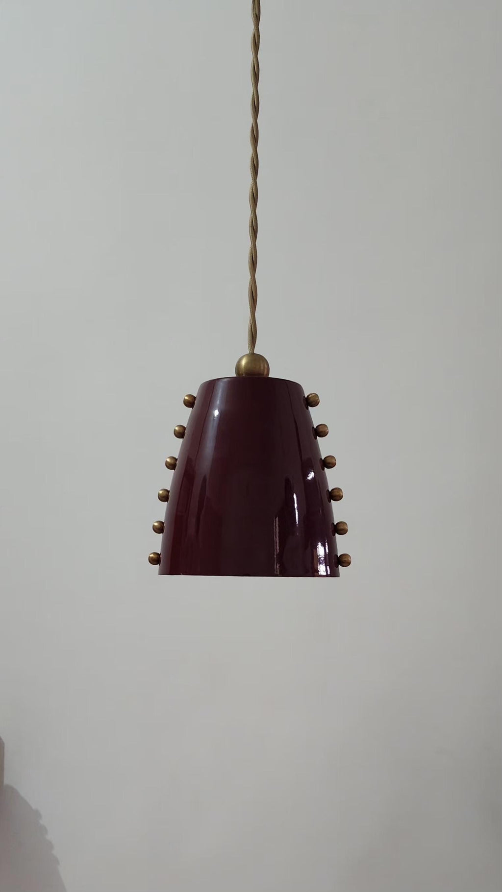 Raw Brass Mid-Century Pendant with Bold Cone Shade