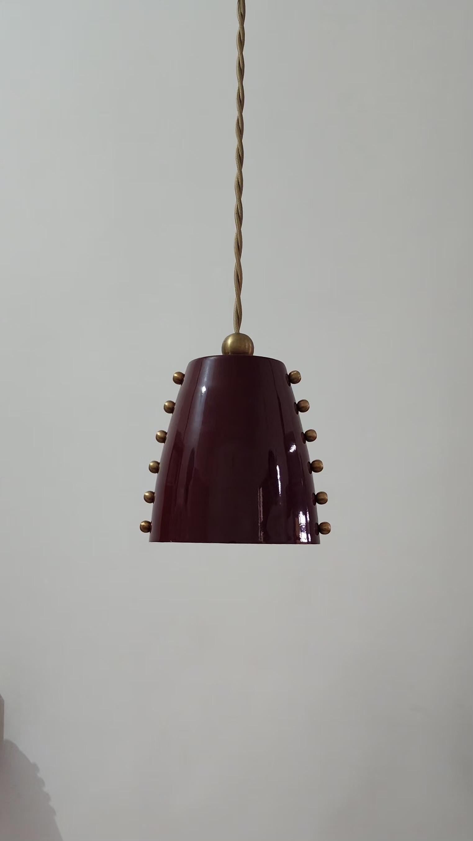 Raw Brass Mid-Century Pendant with Bold Cone Shade