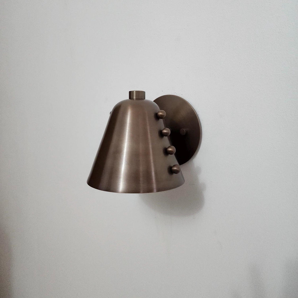 Dark Antique Patina Brass Shade – Handmade Brass Wall Light Fixture