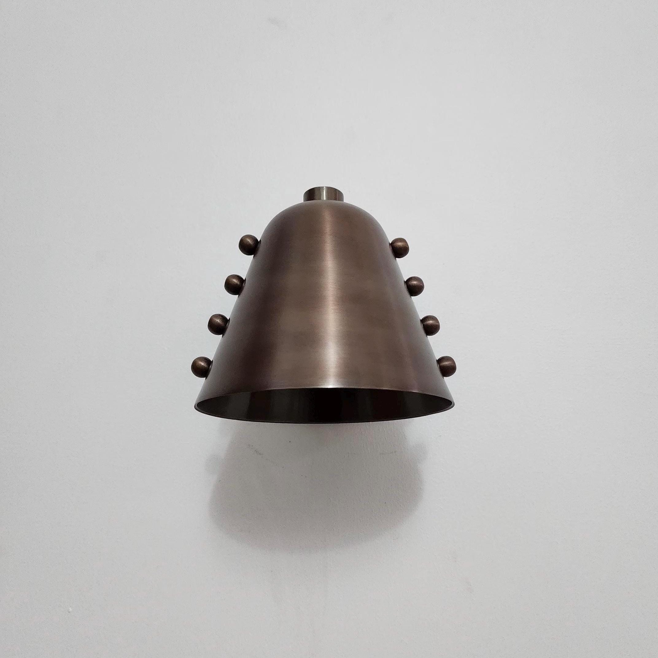 Dark Antique Patina Brass Shade – Handmade Brass Wall Light Fixture