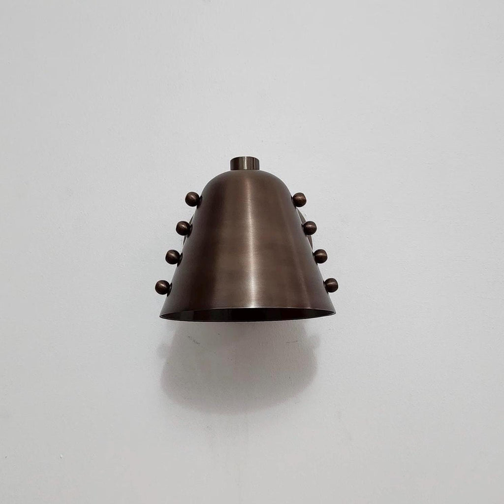 Dark Antique Patina Brass Shade – Handmade Brass Wall Light Fixture