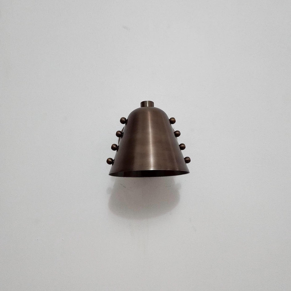 Dark Antique Patina Brass Shade – Handmade Brass Wall Light Fixture