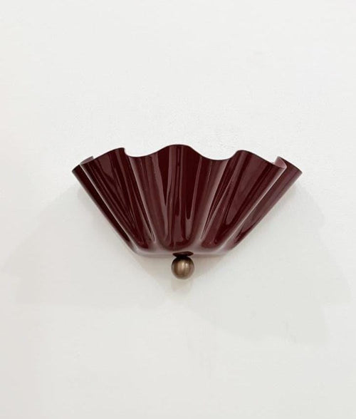 Half-Flower Brass Wall Sconce in Wine – Handmade Floral Wall Light