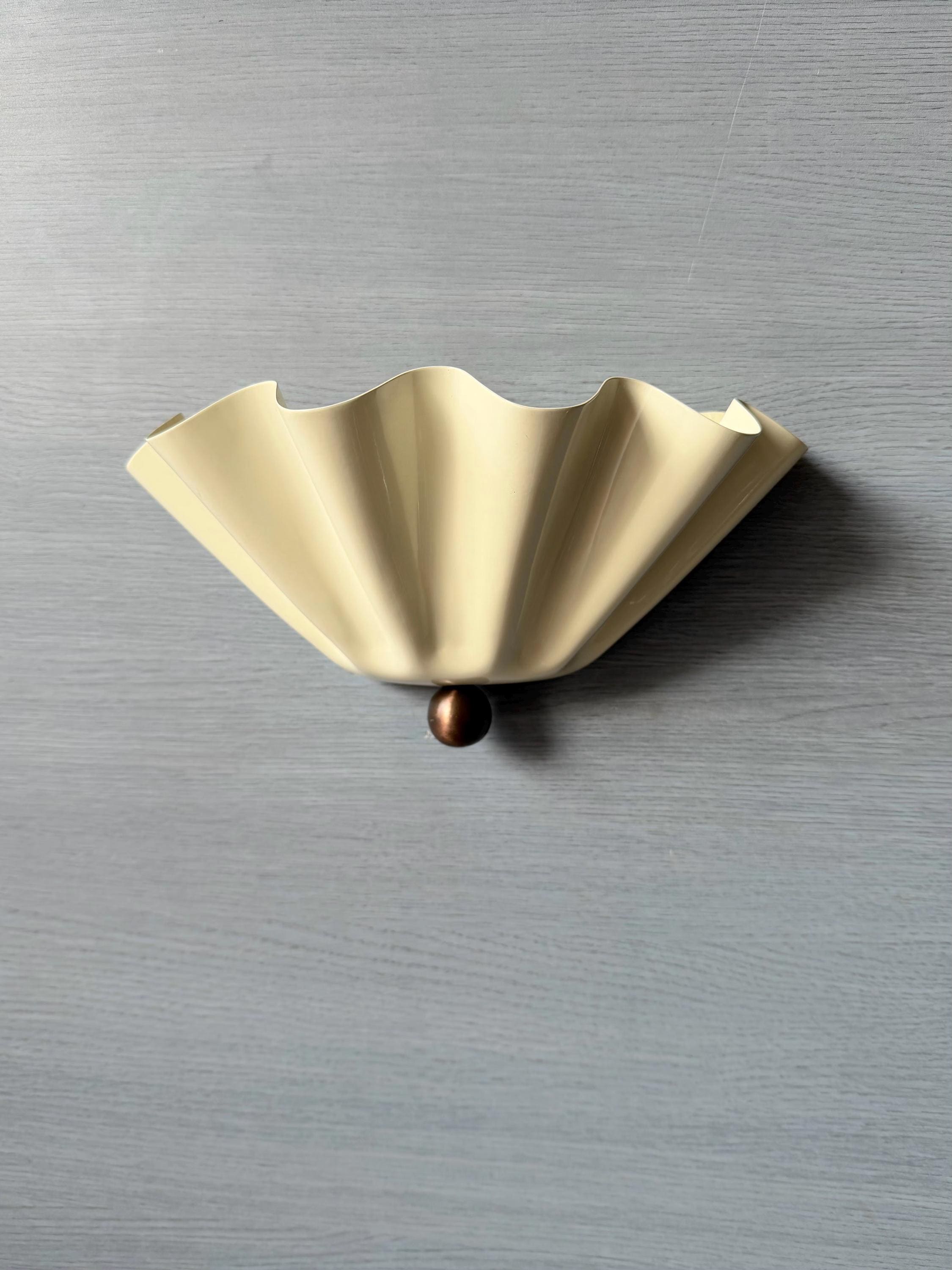 Half-Flower Brass Wall Sconce in Wine – Handmade Floral Wall Light