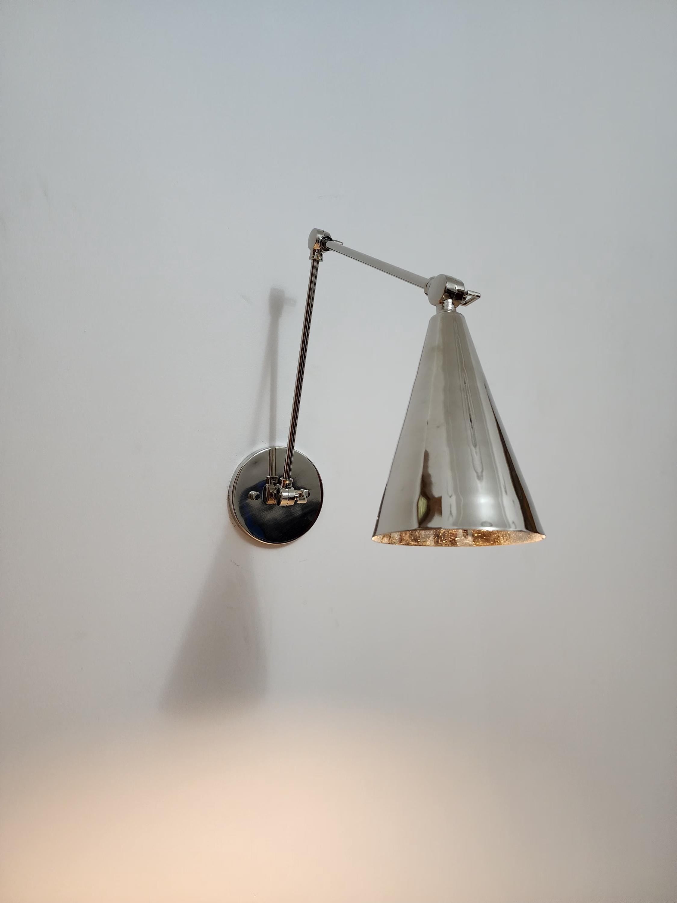 Mid-Century Modern Stilnovo Diabolo Wall Sconce – Adjustable Single-Light Brass and Chrome Articulated Lamp