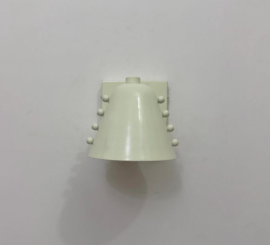 Minimal Brass Wall Light Fixture with White Cone Shade
