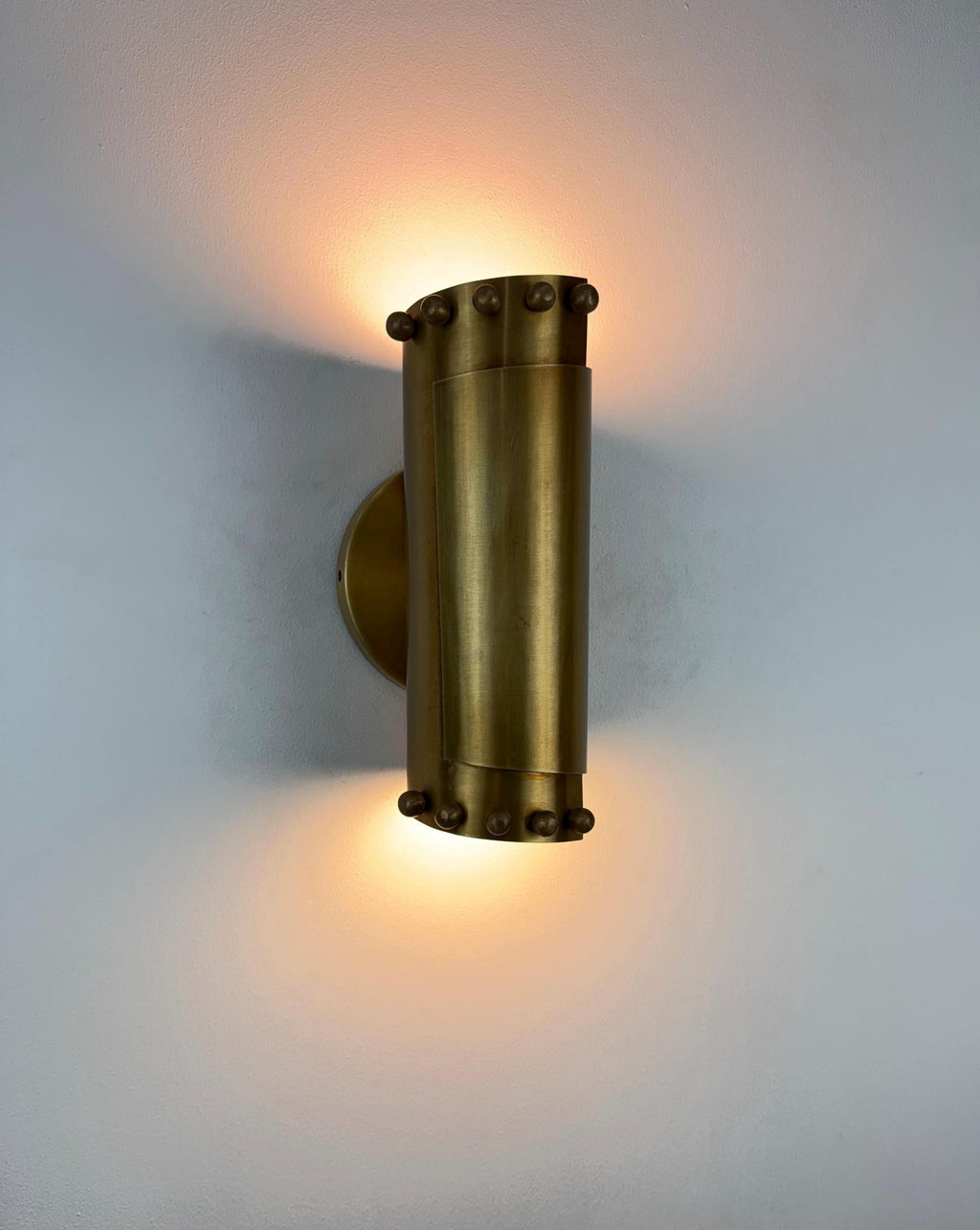 Handcrafted Solid Brass Cylindrical Wall Sconce