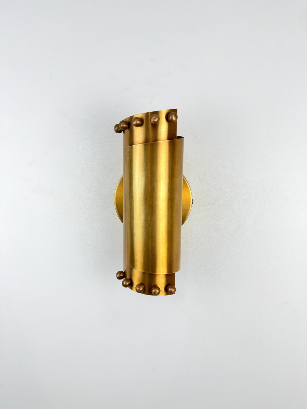 Handcrafted Solid Brass Cylindrical Wall Sconce