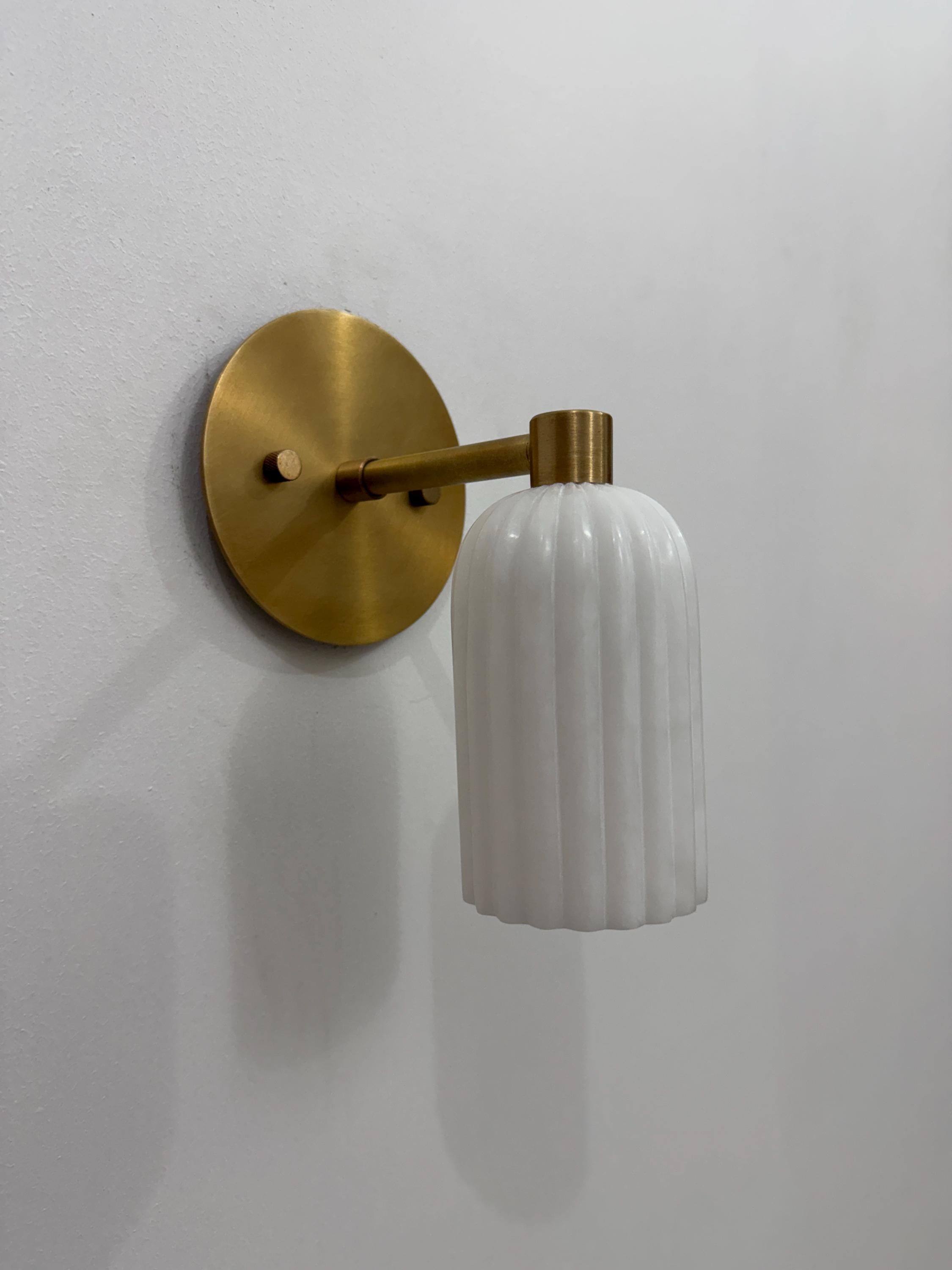 Handcrafted Alabaster Marble Wall Sconce – Solid Brass Luxury Light Fixture.