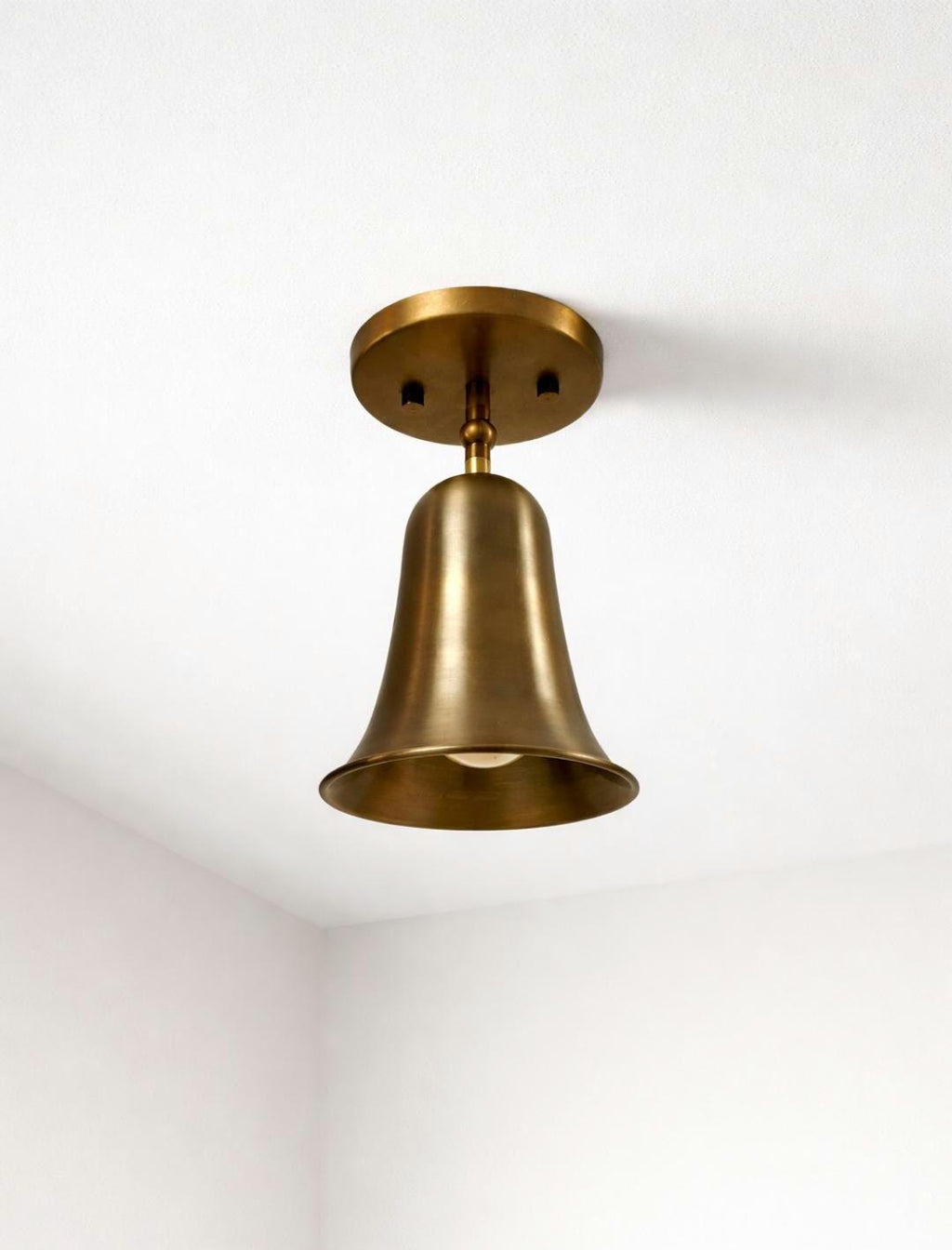 Vintage-Inspired Handcrafted Brass Wall Sconce with Bell Cone Shade