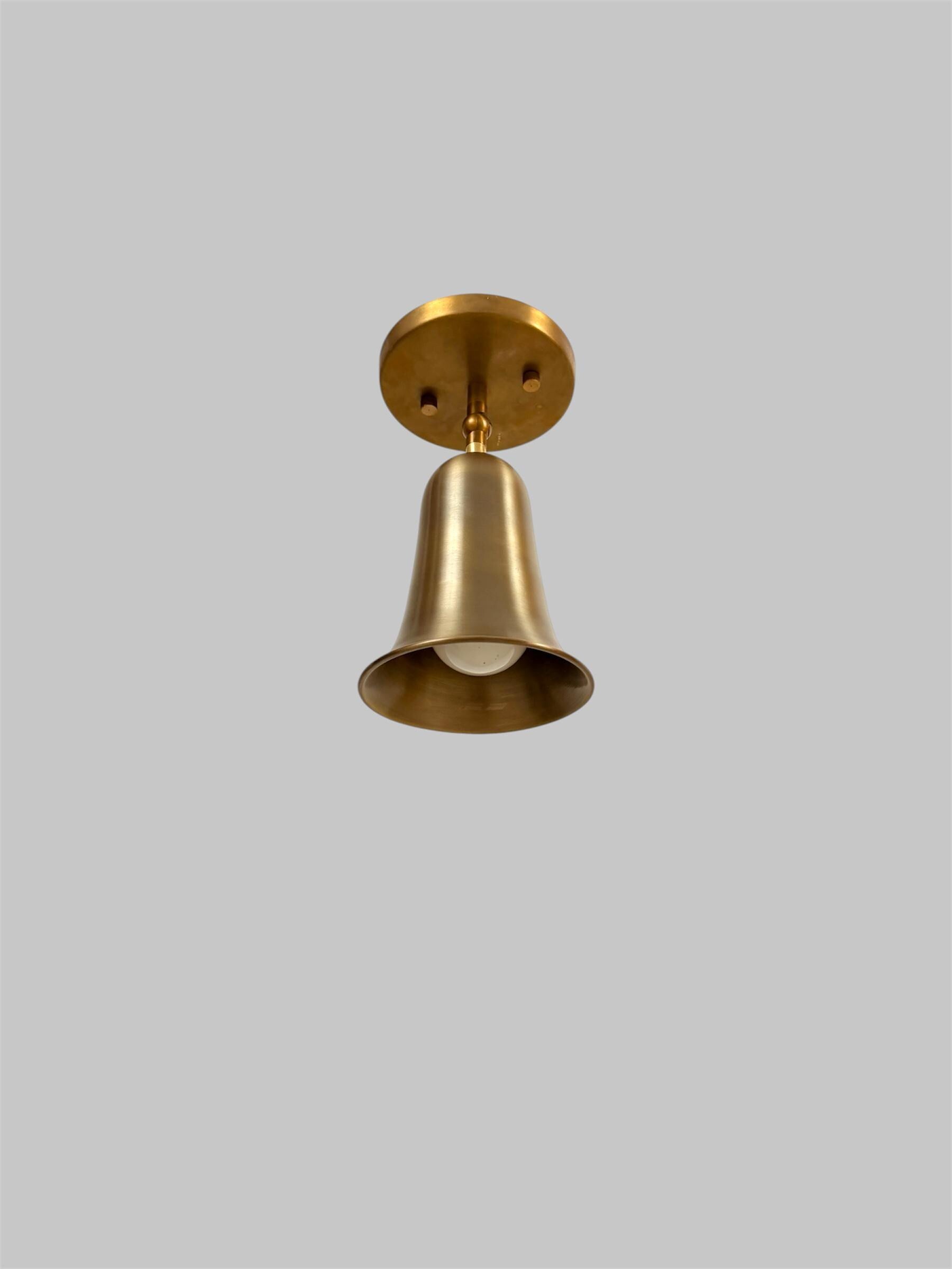 Vintage-Inspired Handcrafted Brass Wall Sconce with Bell Cone Shade