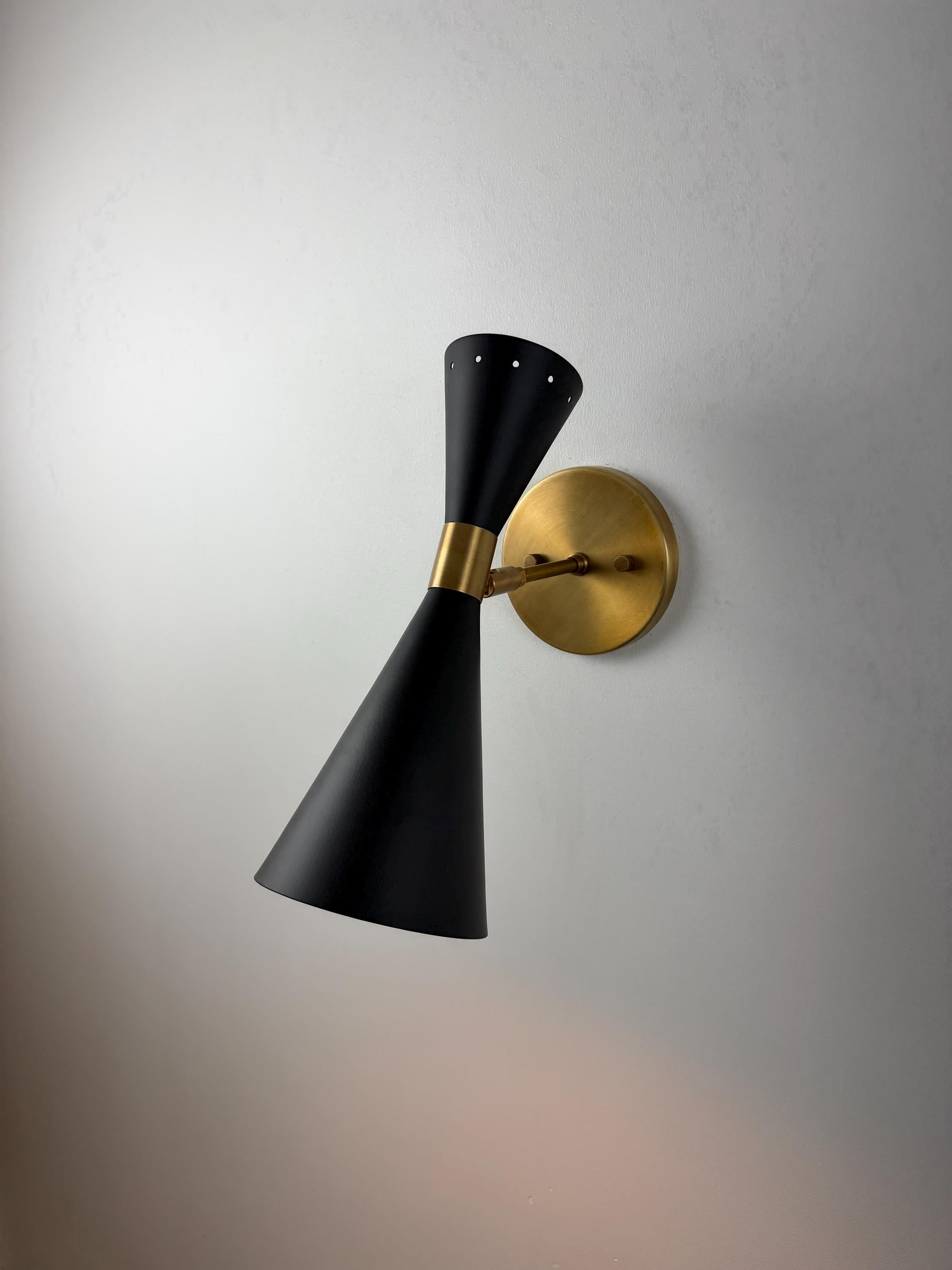 Black Stilnovo Brass Wall Sconce – Elegant Italian Vintage Lighting