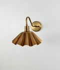 Handcrafted Brass Wall Sconce with Fluted Umbrella Shade | Vintage-Inspired Wall Light