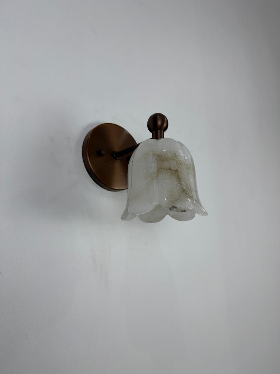 Handmade Alabaster Wall Sconce | Organic Brass Lighting | Modern Contemporary Wall Lamp