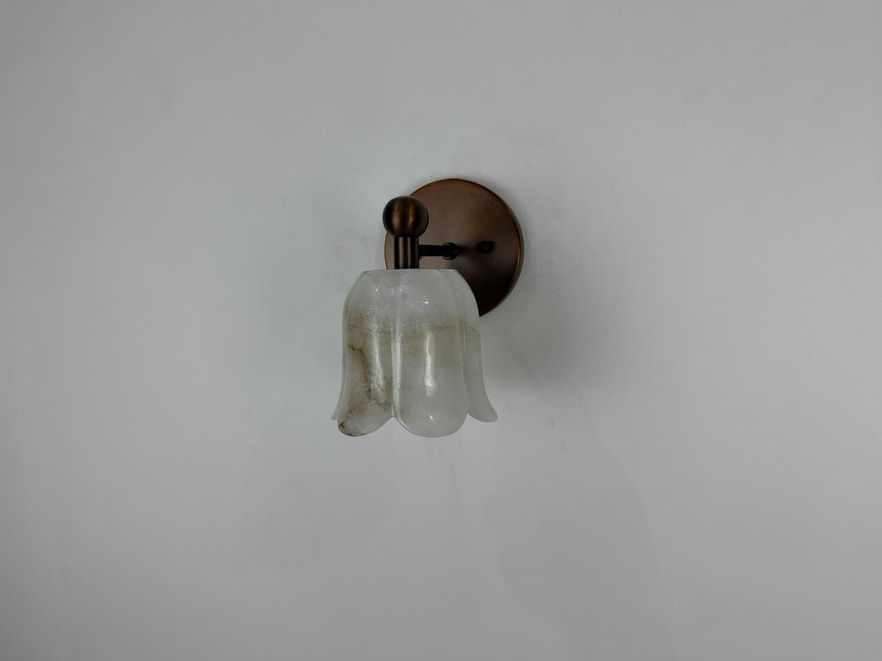 Handmade Alabaster Wall Sconce | Organic Brass Lighting | Modern Contemporary Wall Lamp