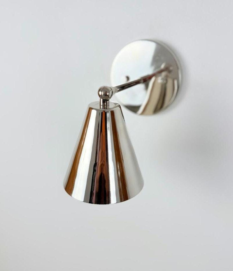 Vintage Handcrafted Brass Wall Sconce | Adjustable Hardwired Wall Light | Timeless Lighting