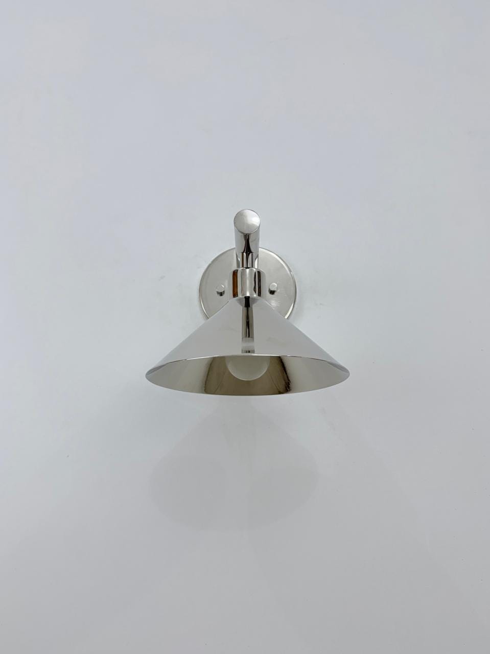 Modern Brass Wall Light | Artisan Cone Shade | Contemporary Decorative Sconce