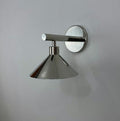 Modern Brass Wall Light | Artisan Cone Shade | Contemporary Decorative Sconce
