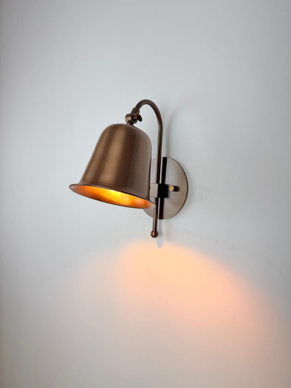 Handcrafted Vintage Brass Wall Lamp | Adjustable Hardwired Sconce | Classic Accent Lighting