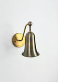 Solid Brass Bell-Shaped Wall Sconce | Antique Brass Lighting Fixture | Modern Mid-Century Bedside Light