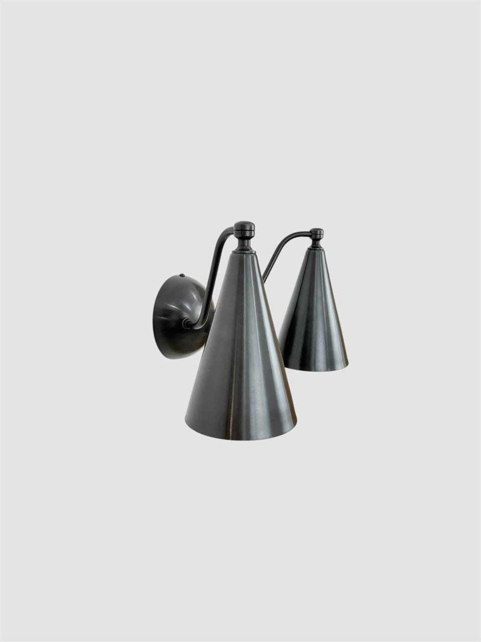 Double Cone Brass Wall Sconce | Handmade Mid-Century Modern Wall Light | Elegant Bedroom Lamp