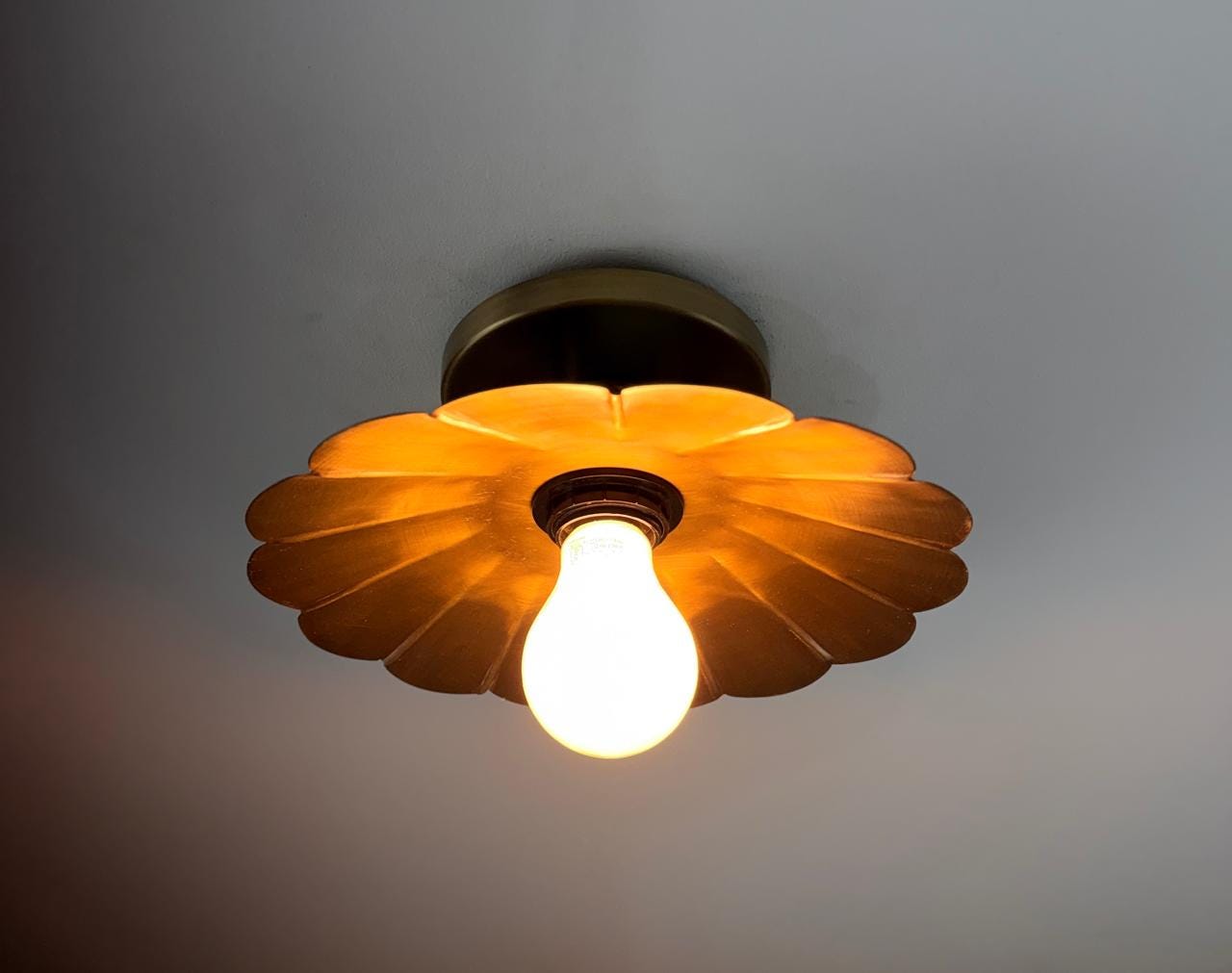 Vintage-Inspired Brass Ceiling Pendant – Handcrafted with Adjustable Drop