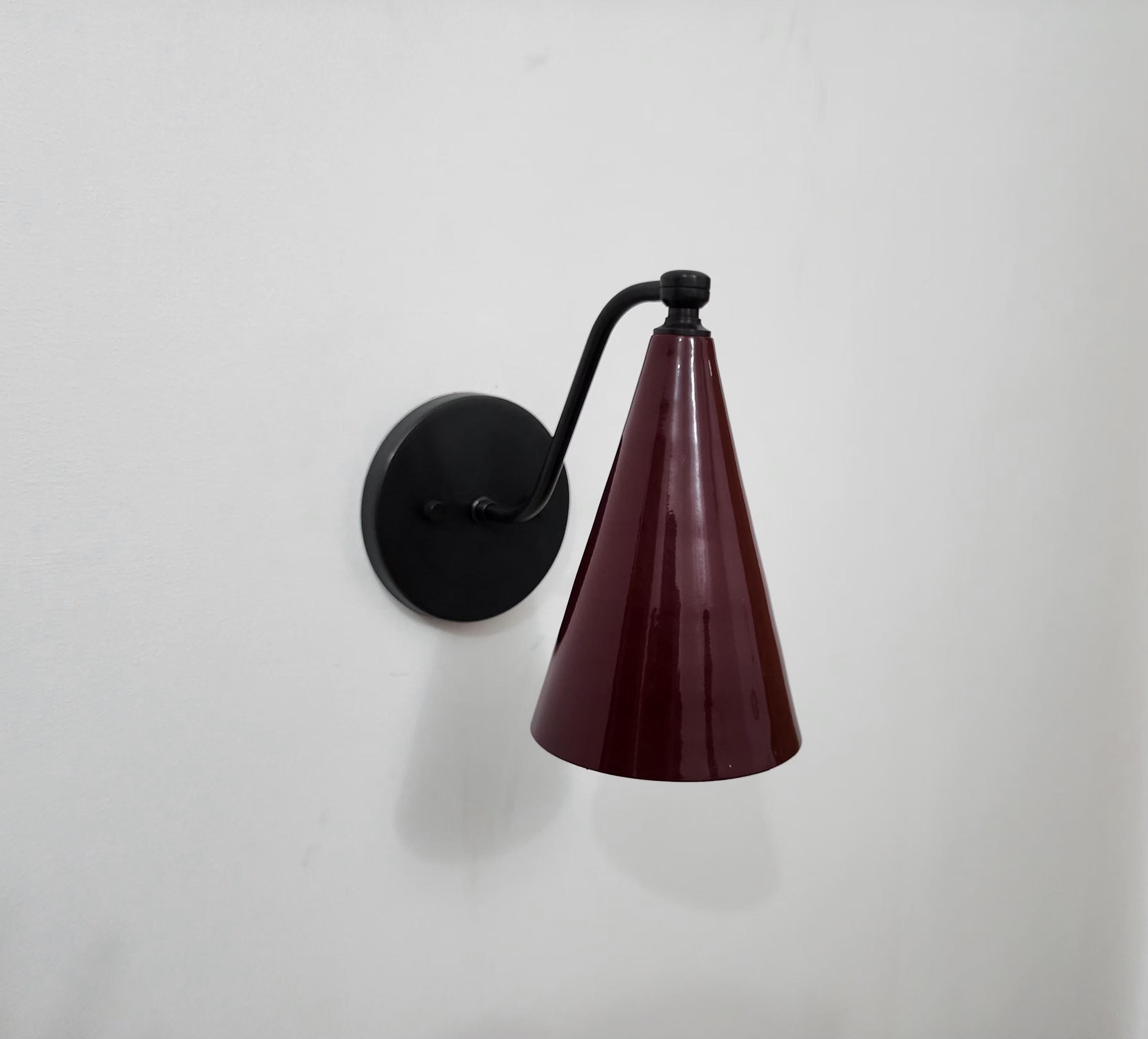 Handcrafted Brass Wall Sconce with Cone Shade | Vintage Accent Wall Light