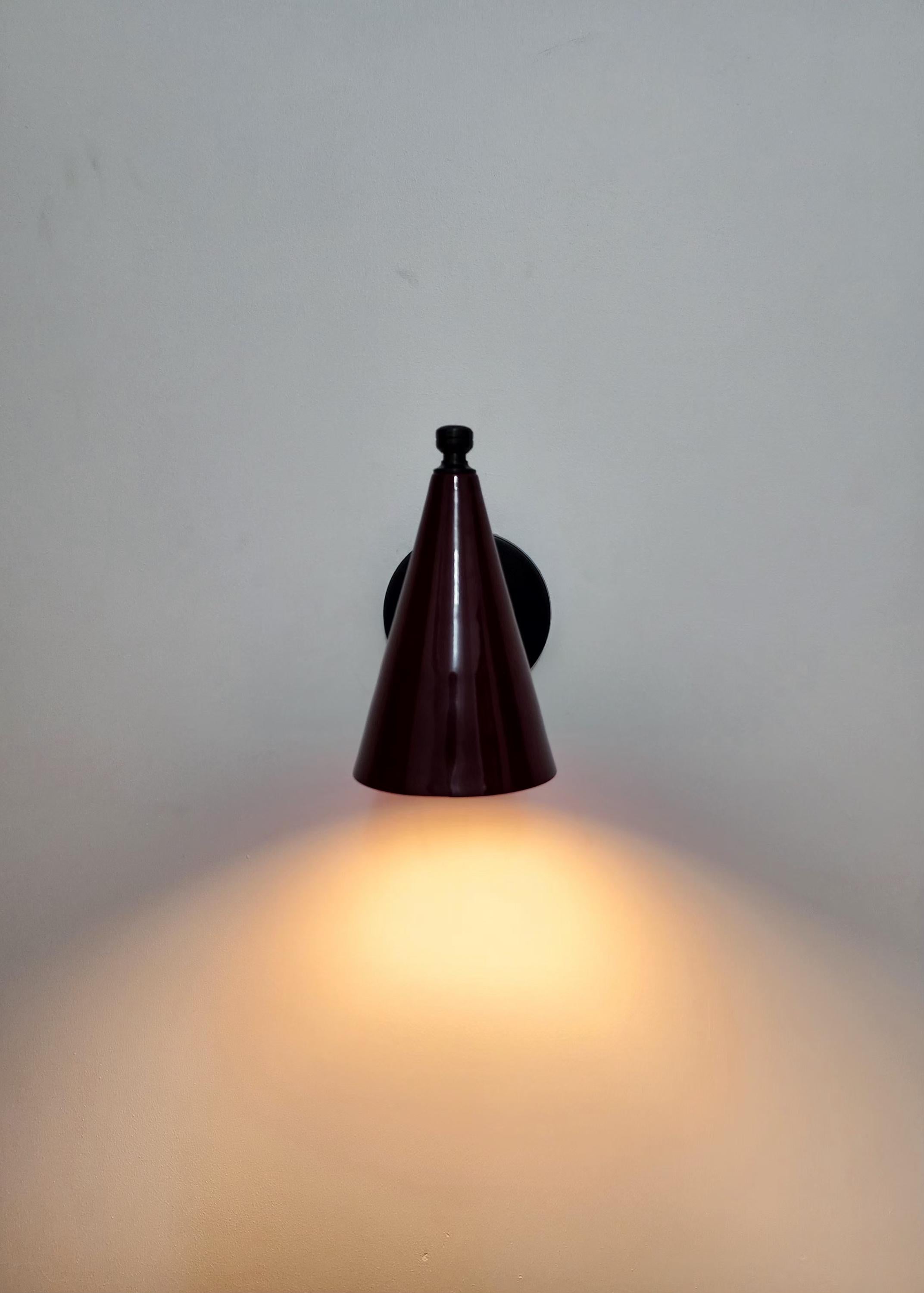 Handcrafted Brass Wall Sconce with Cone Shade | Vintage Accent Wall Light