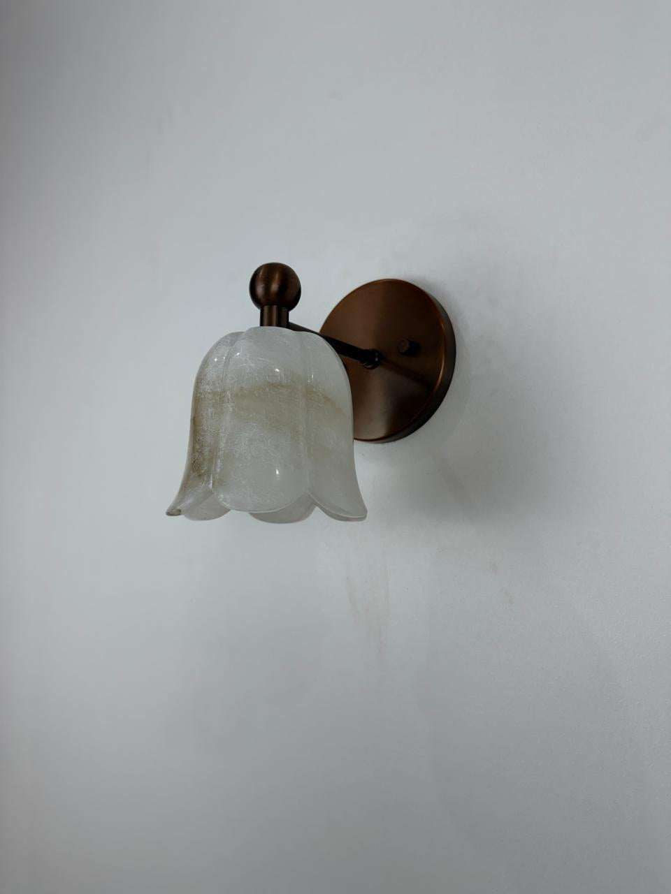 Handmade Alabaster Wall Sconce | Organic Brass Lighting | Modern Contemporary Wall Lamp