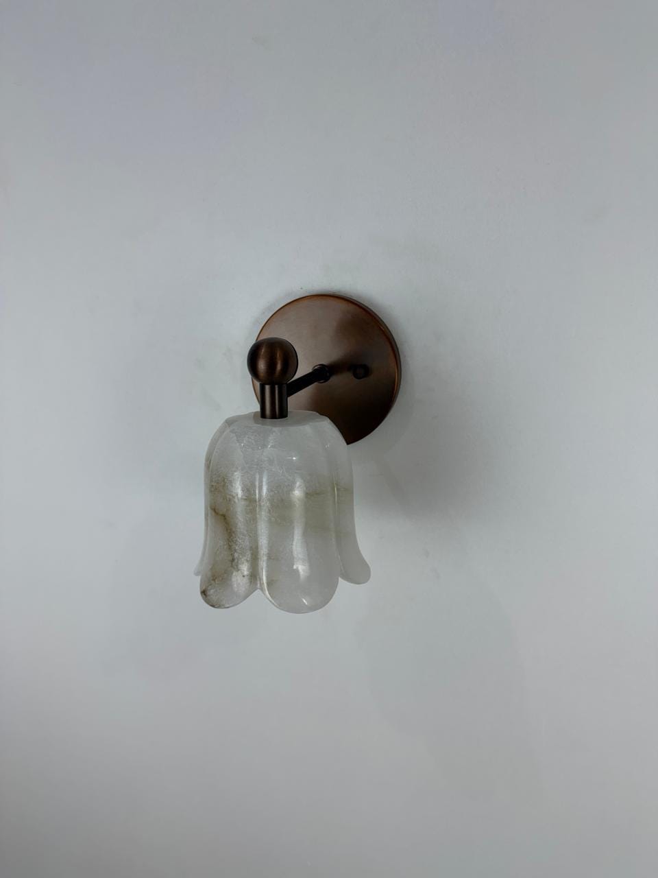 Handmade Alabaster Wall Sconce | Organic Brass Lighting | Modern Contemporary Wall Lamp