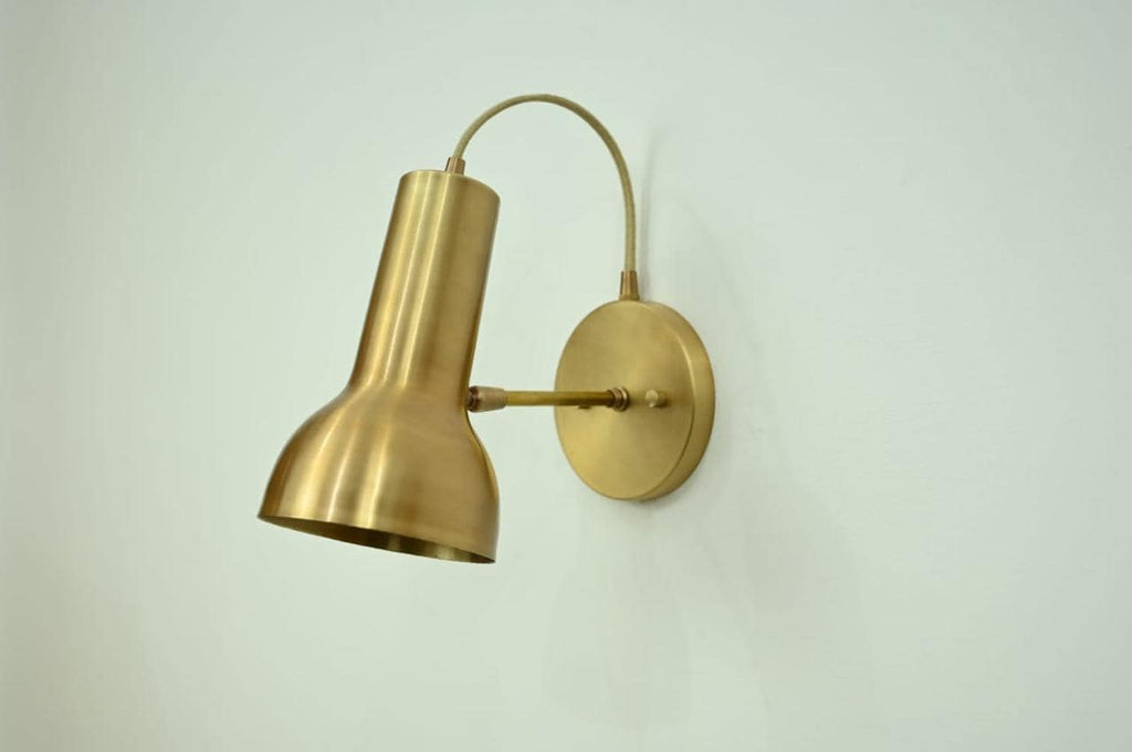 Handcrafted Brass Gooseneck Wall Sconce | Adjustable Mid-Century Wall Lamp | Reading Light