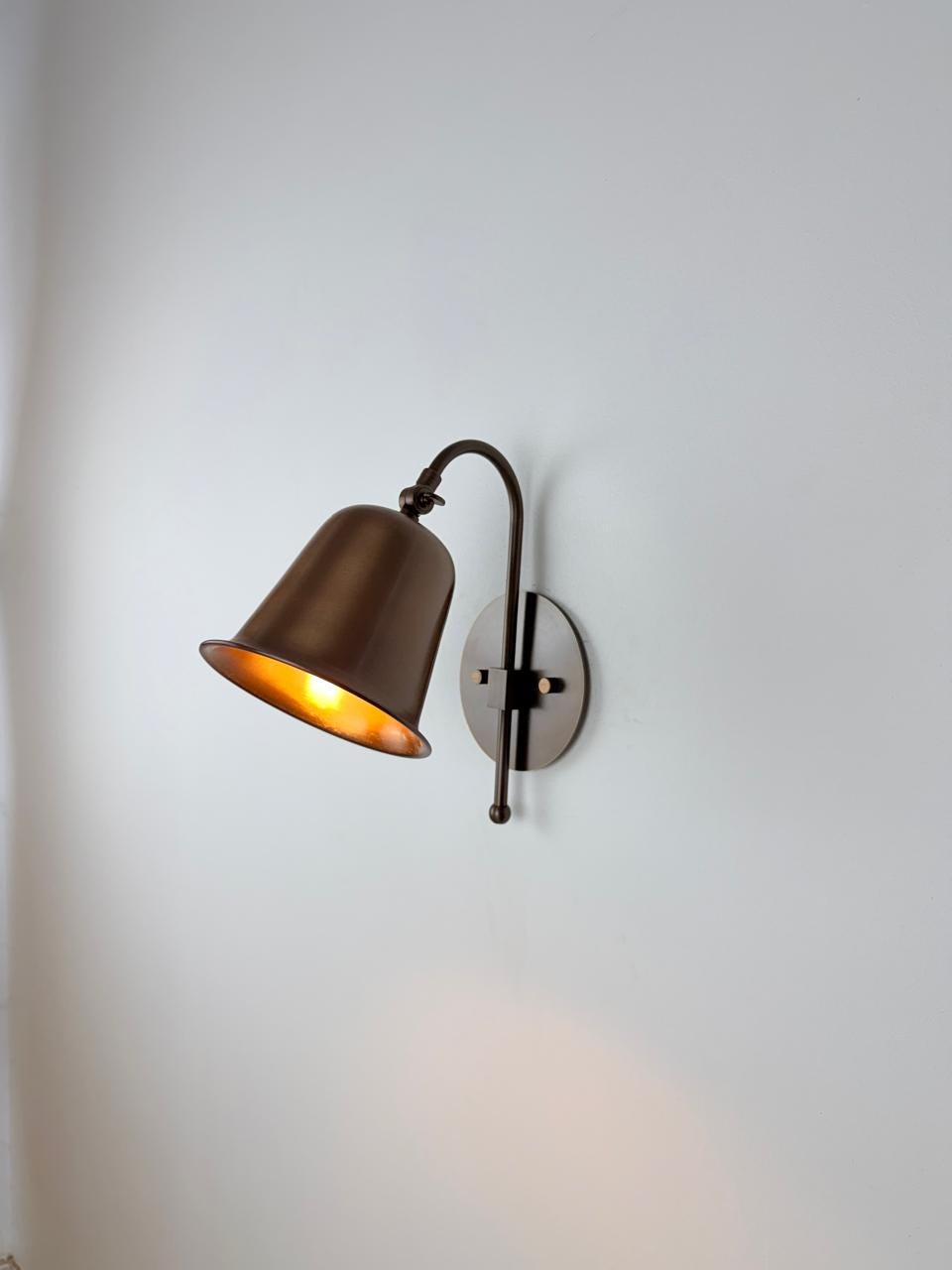 Handcrafted Vintage Brass Wall Lamp | Adjustable Hardwired Sconce | Classic Accent Lighting