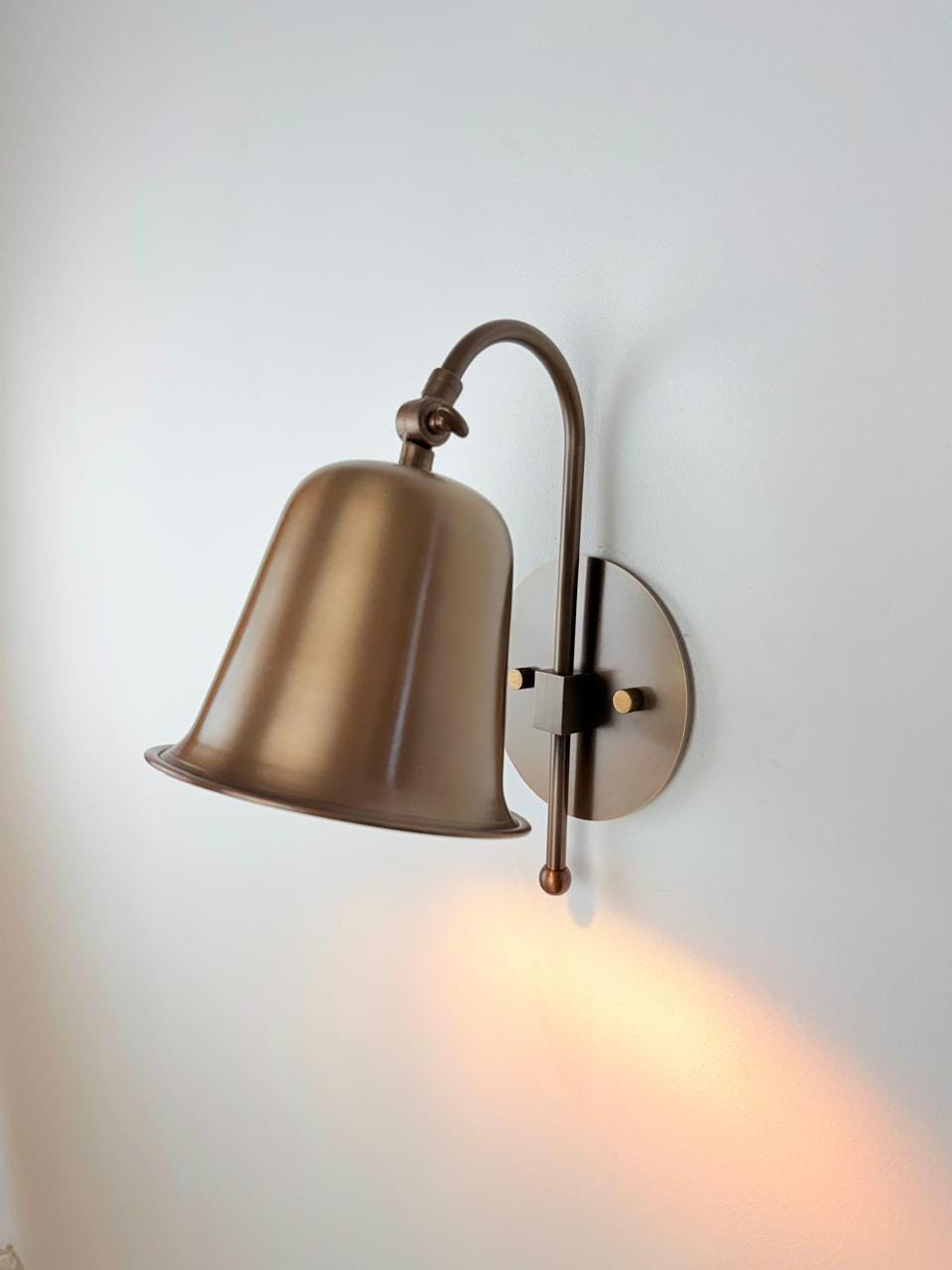 Handcrafted Vintage Brass Wall Lamp | Adjustable Hardwired Sconce | Classic Accent Lighting