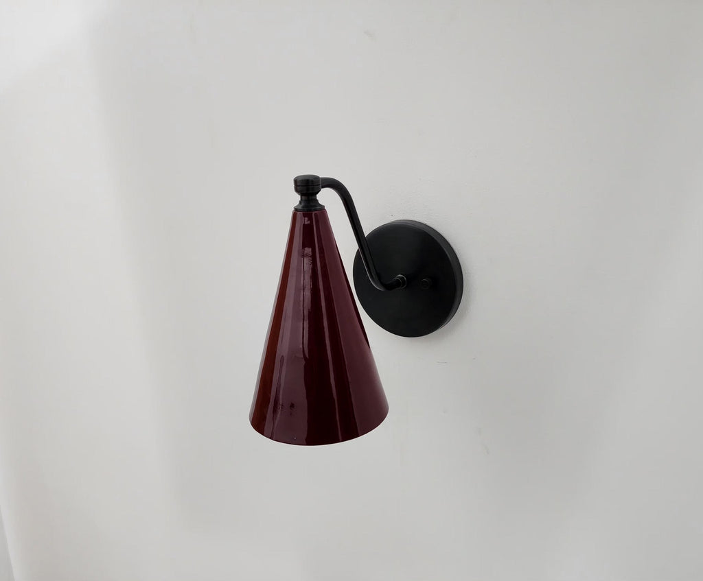 Handcrafted Brass Wall Sconce with Cone Shade | Vintage Accent Wall Light