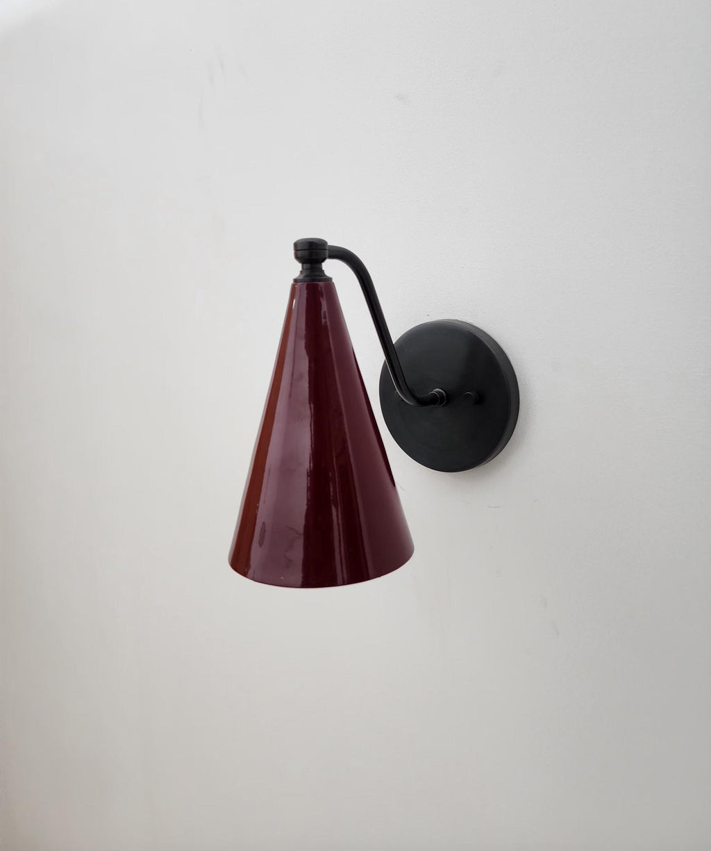 Handcrafted Brass Wall Sconce with Cone Shade | Vintage Accent Wall Light