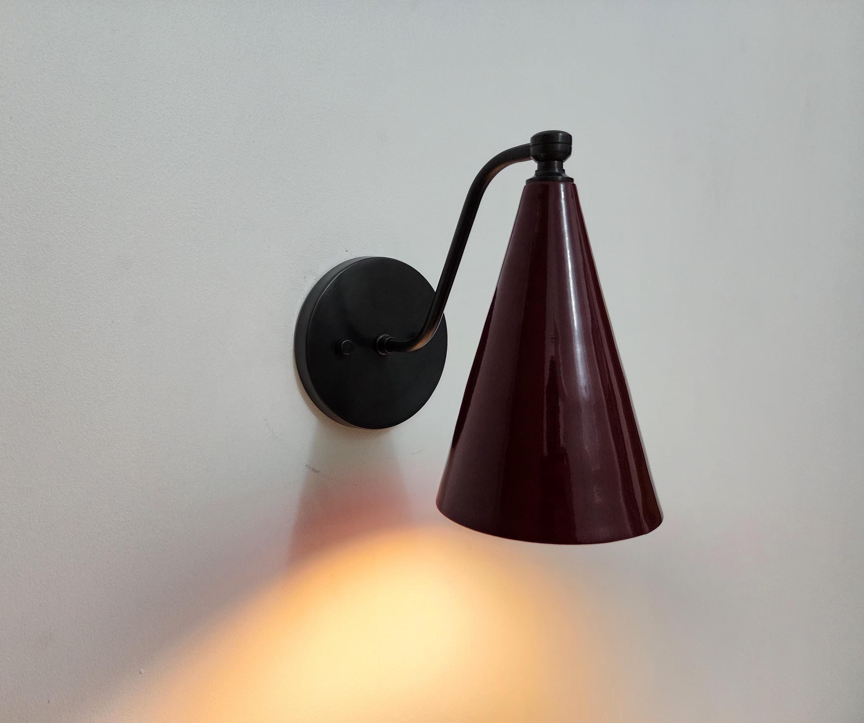 Handcrafted Brass Wall Sconce with Cone Shade | Vintage Accent Wall Light