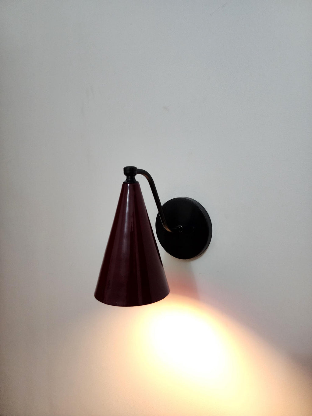 Handcrafted Brass Wall Sconce with Cone Shade | Vintage Accent Wall Light