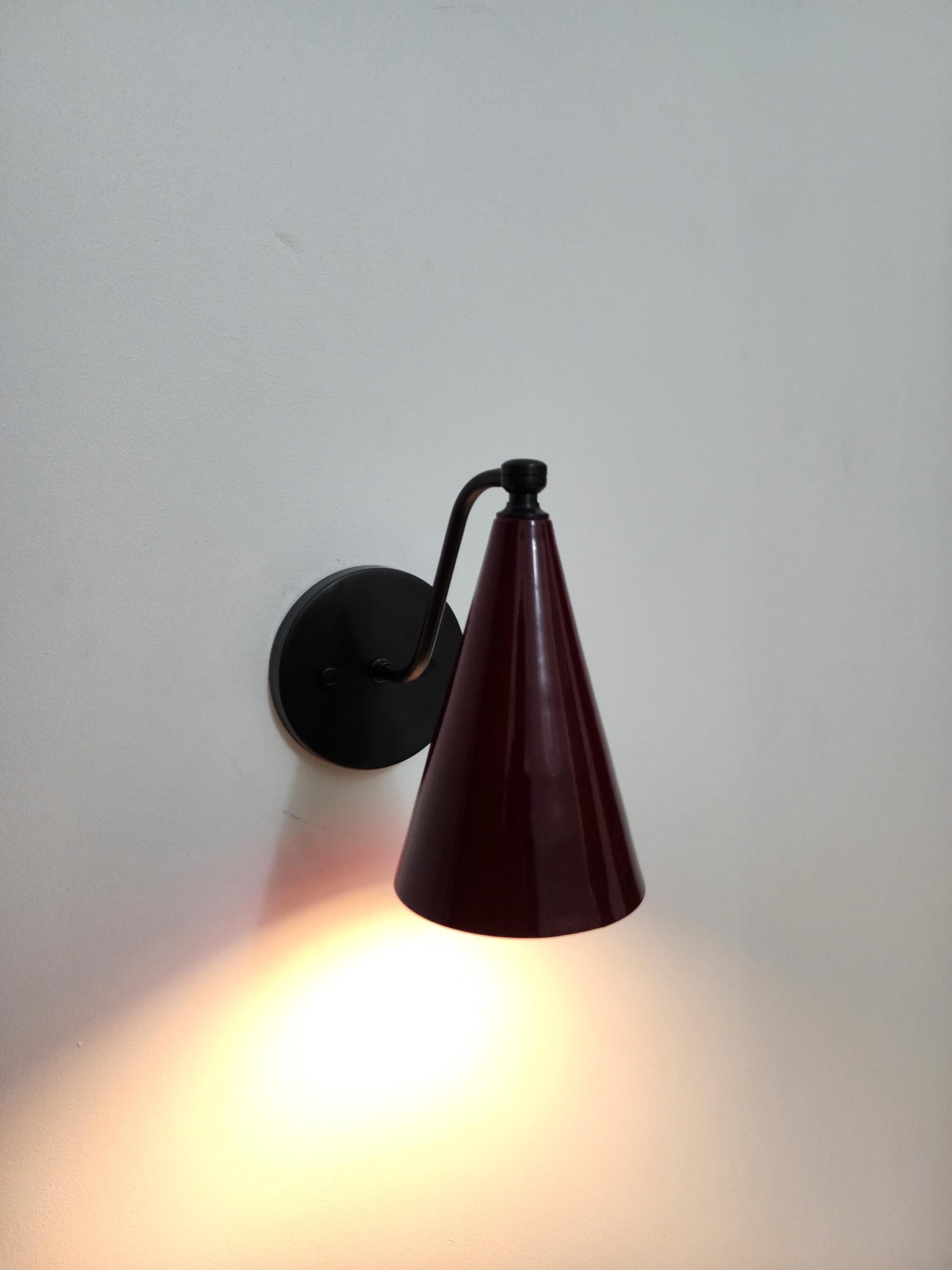 Handcrafted Brass Wall Sconce with Cone Shade | Vintage Accent Wall Light