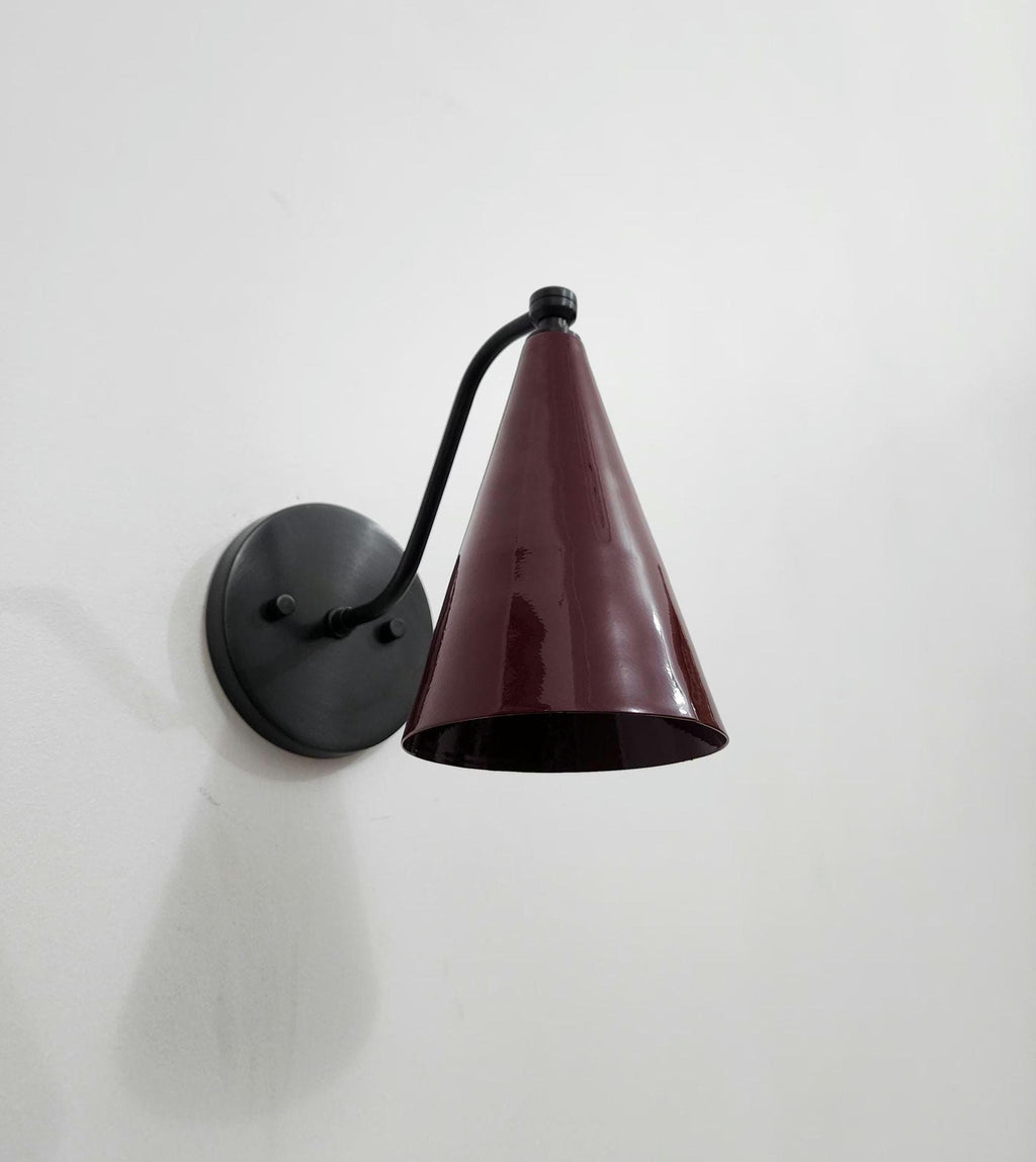 Handcrafted Brass Wall Sconce with Cone Shade | Vintage Accent Wall Light