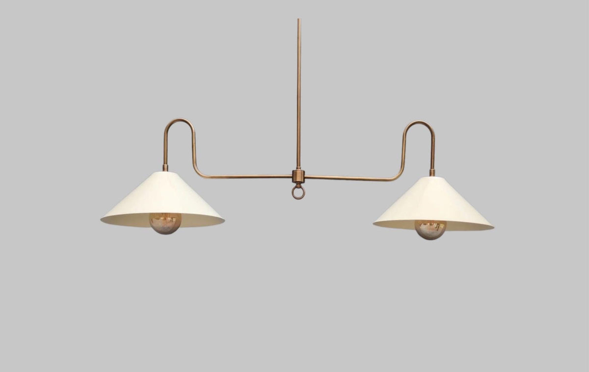 Mid-Century Brass Two Light Chandelier | Ember Lighting