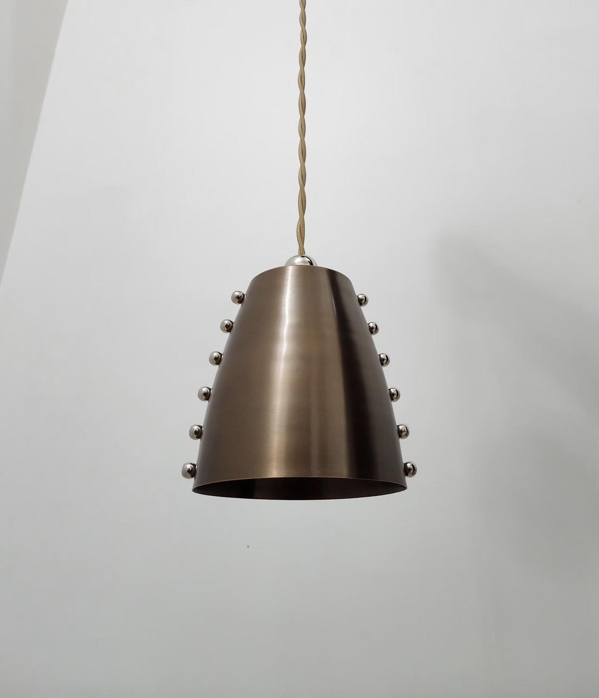 Mid Century Modern Brass Wall Sconce With Bold Cone Shade - Ember Lighting
