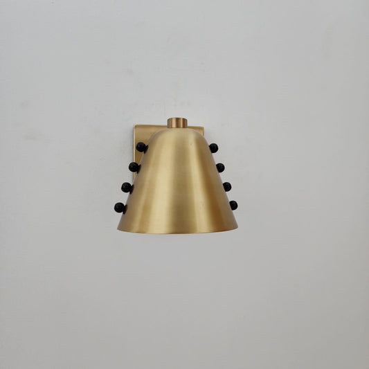 Mid-Century Raw Brass Wall Sconce with Cone Shade - Ember Lighting