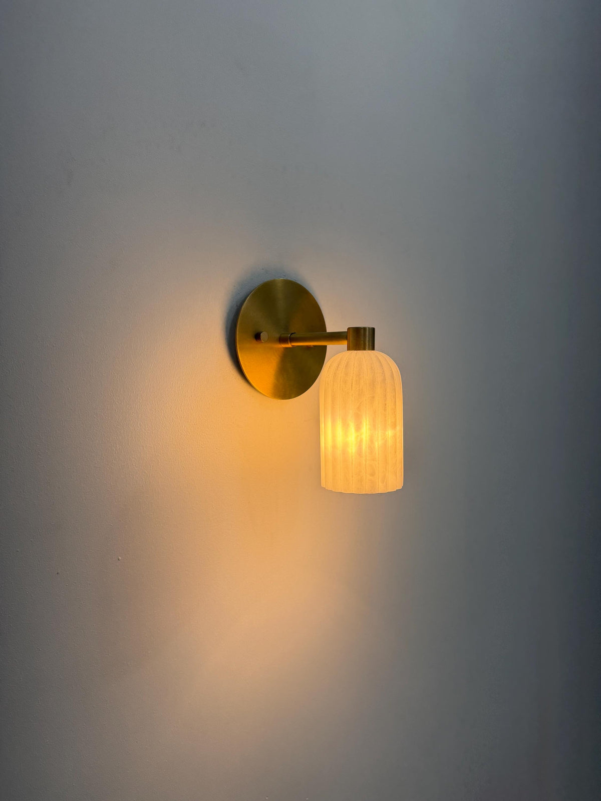 Modern Brass Alabaster Sconce | Ember Lighting
