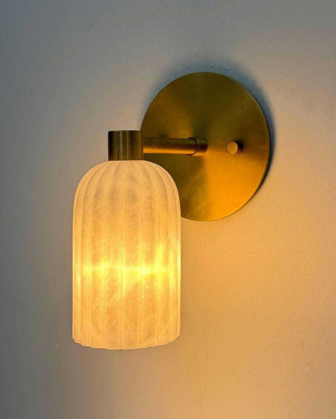 Modern Brass Alabaster Sconce | Ember Lighting