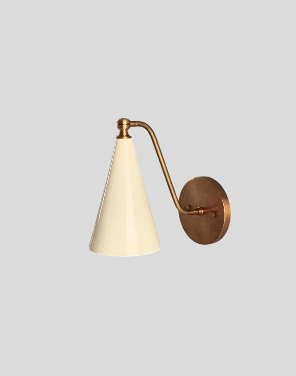 Modern Ivory Cone Brass Wall Light Fixture | Ember Lighting